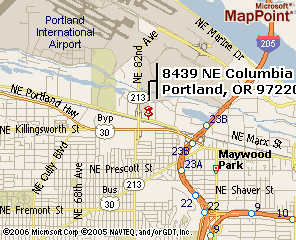 A map of 8439 NE Columbia Blvd, Portland, OR 97220. Click to see the map on MSN Maps & Directions